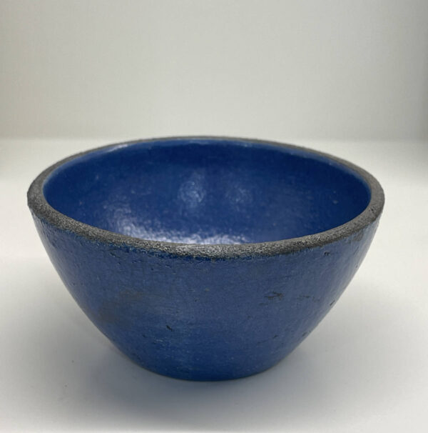 Small Blue Bowl made with Black Clay