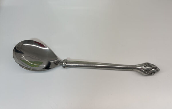 Hand casted Pewter Dish spoon Floral Design